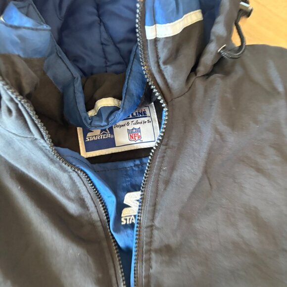 Dallas Cowboys Vintage Starter Jacket Large Kangaroo Pocket hooded - Picture 7 of 12